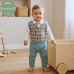 KOMPLET 3U1 S PRSLUKOM ZA DJEČAKE TIRKIZNA PAKEL