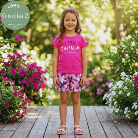 KOMPLET ZA DJEVOJČICE ROZA LJETO