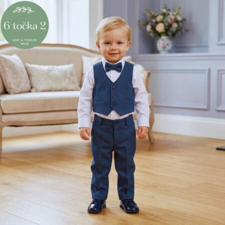 ODIJELO ZA KRŠTENJE S PRSLUKOM PLAVA CARINO'S