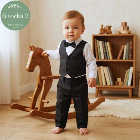 ODIJELO ZA KRŠTENJE S PRSLUKOM CRNA CARINO'S