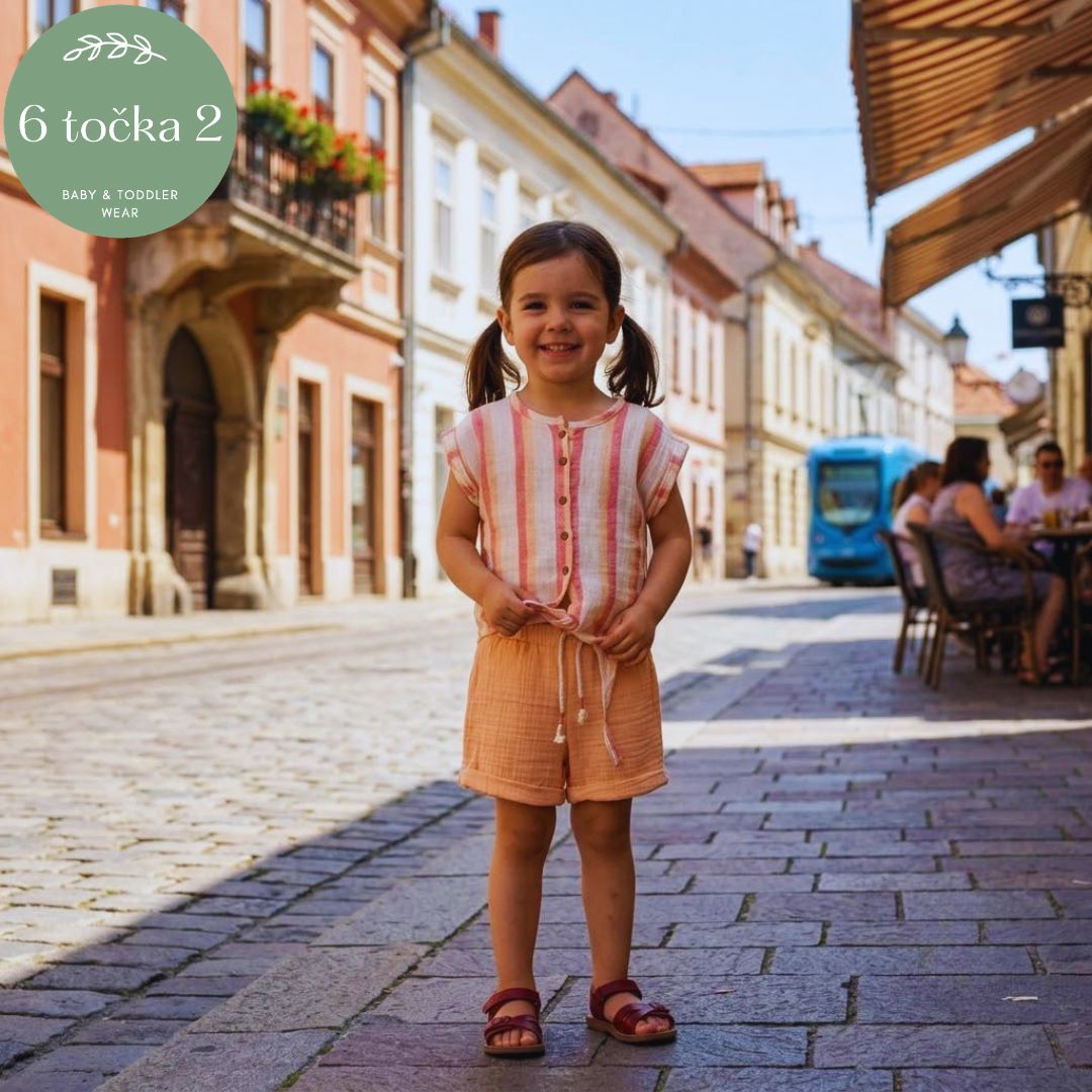 KOMPLET ZA DJEVOJČICE KRATKI ROZA MINIWORLD